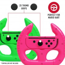 STEALTH Joy-Con Racing Wheels Twin Pack (Green/Pink)